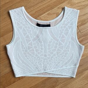 BCBGMaxAzria Ivory Patterned Crop Top
